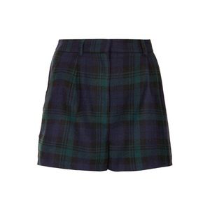 Topshop green navy plaid check print women’s short